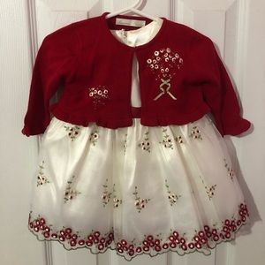 Little Girls Holiday Dress with Sweater